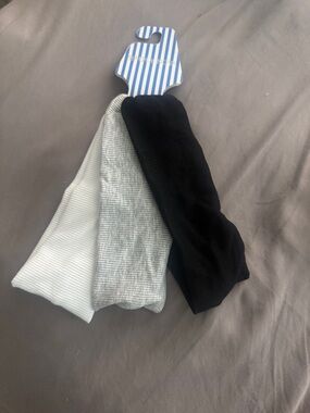 3-Pack Ribbed Crew Socks - White, Gray, Black